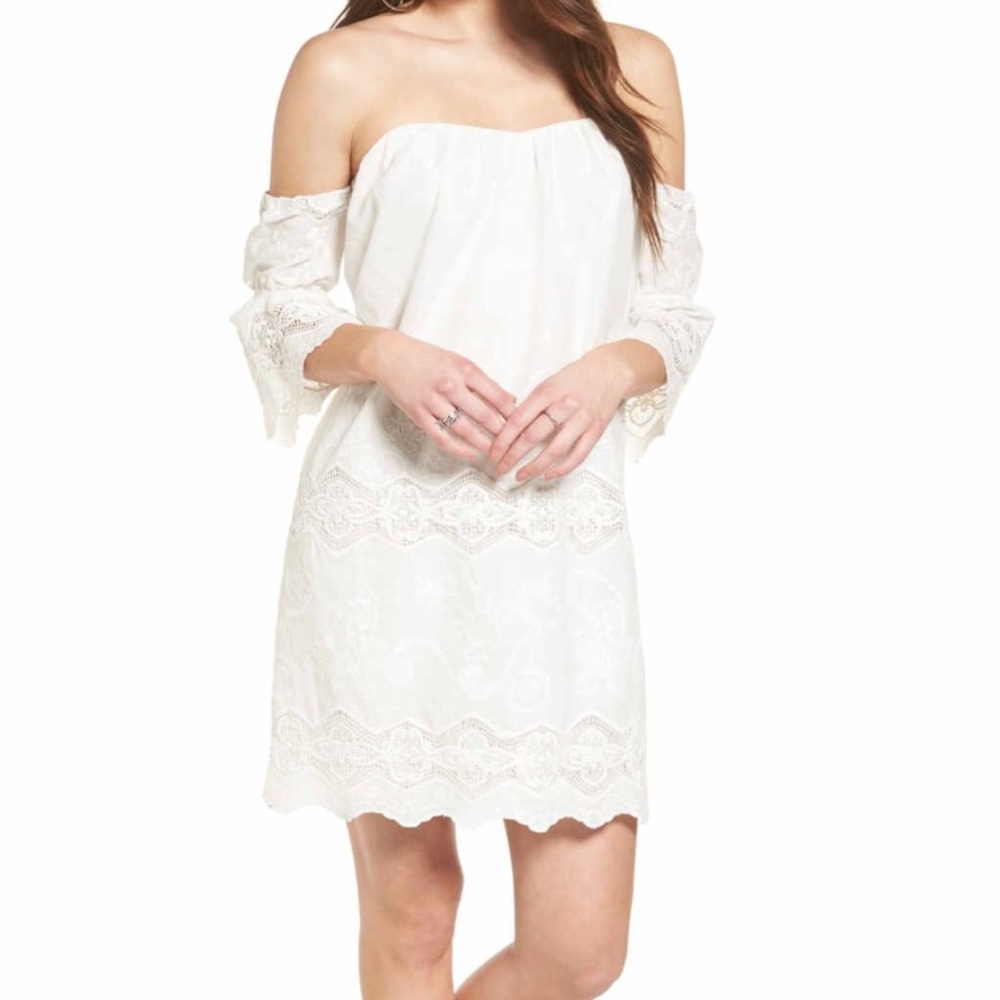 ASTR Embroidered Shift Dress